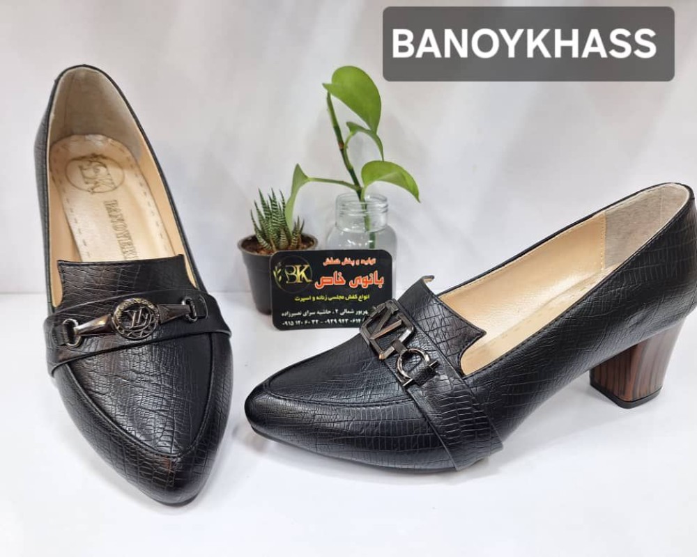  کفش مجلسی پاشنه چوبی 