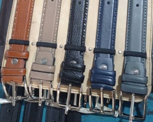  کمربند سه لایه چرم طبیعی دست دوز 