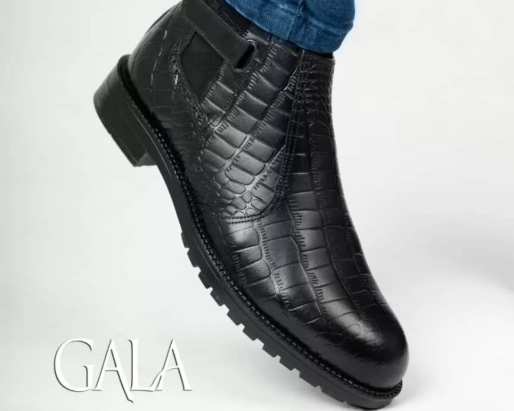  بوت ساقدار مدل نیکولا تمام چرم طرح سنگی 