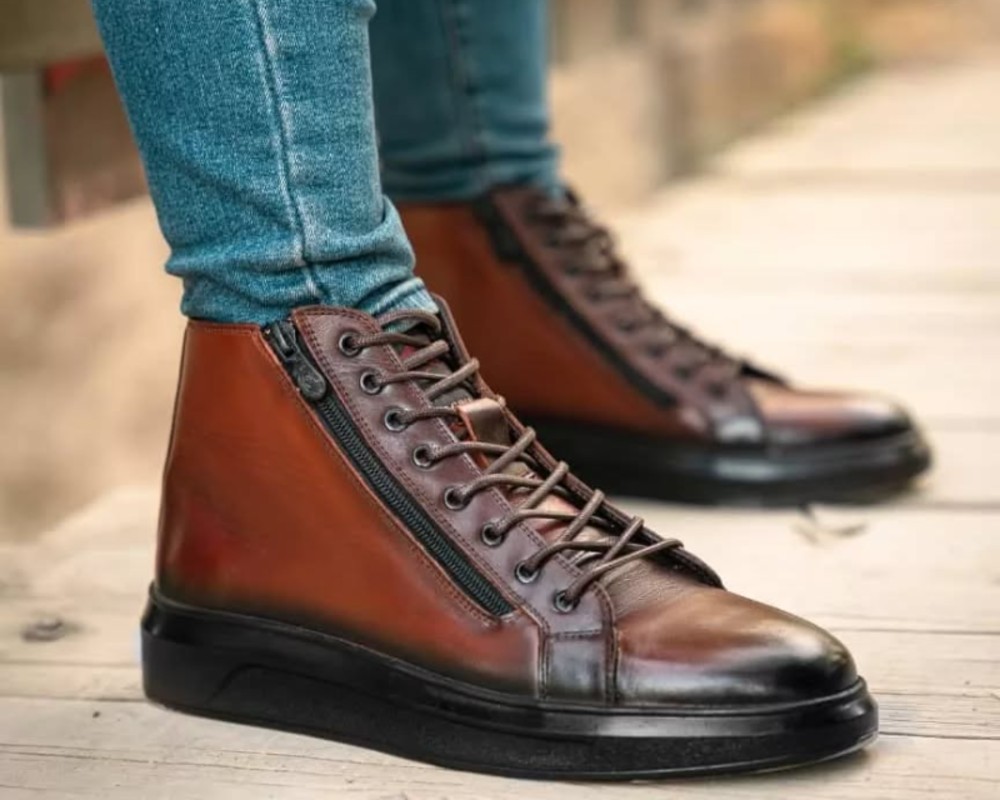  اسپرت ساقدار دوزیپ تمام چرم 