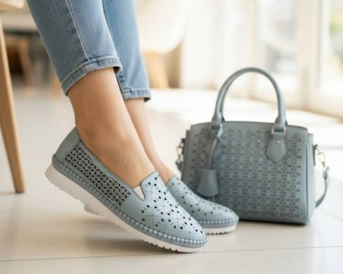  کفش زنانه چرم طبیعی تابستانی و چهارفصل 