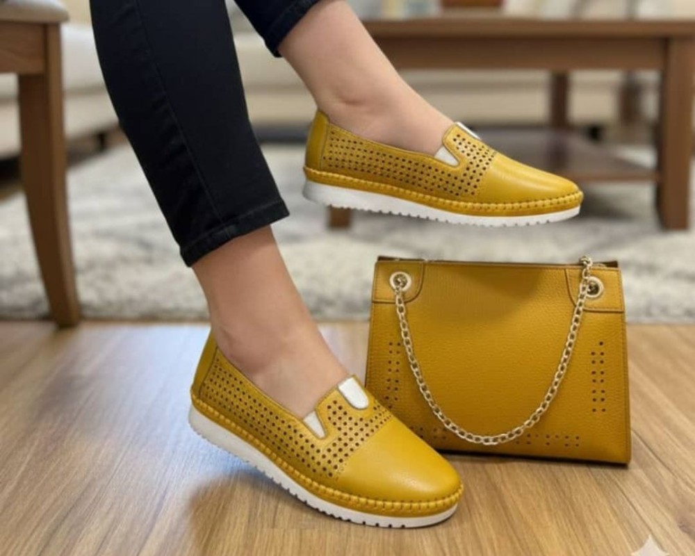  کفش زنانه چرم طبیعی تابستانی و چهارفصل 