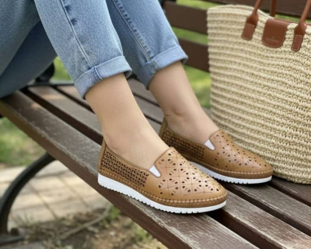  کفش زنانه چرم طبیعی تابستانی و چهارفصل 