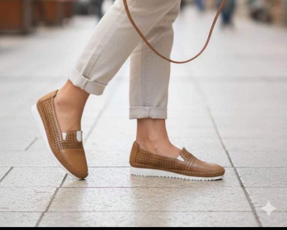  کفش زنانه چرم طبیعی تابستانی و چهارفصل 